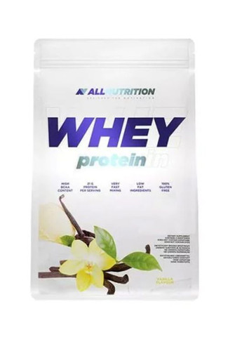 Сироватковий протеїн Whey Protein Vanilla концентрат для набору м'язової маси білкова добавка Allnutrition (368988357)