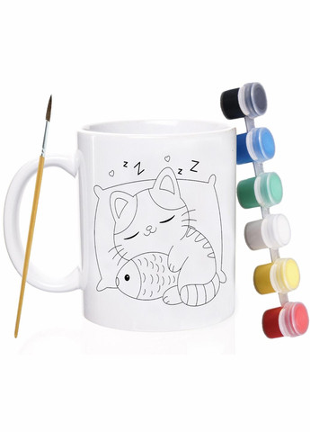 Набор для детской творчества Котик и Медведь / раскраска для детей / 330 мл белая No Brand (316121214)