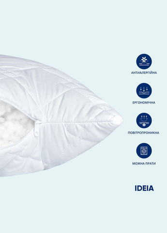 Подушка для сна Standart Plus 70х70 см гипоаллергенная чехол с молнией для дома и отеля белая IDEIA (362587071)