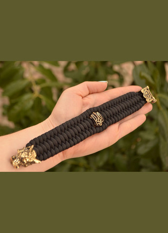 Браслет из паракорда с Волком и Гербом Украины из латуни ручного литья под заказ + брелок в подарок No Brand (341738699)