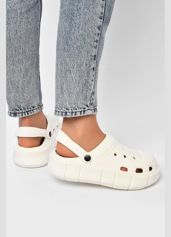 Крокси жіночі білого кольору Let's Shop (335206246)
