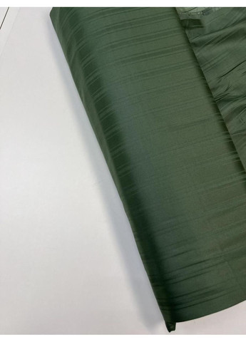 Постільна білизна з резинкою Мульти страйп сатин зелений мох, PREMIUM Двухспальний розмір, наволочки 70/70 No Brand (363190493)