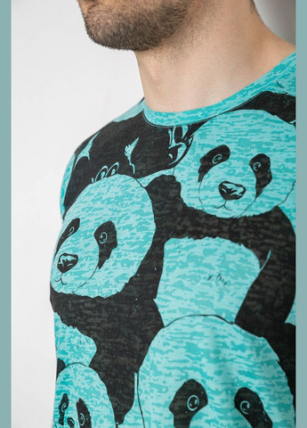 Мятная футболка мужская с принтом синяя размер l (sku_244r6034) с коротким рукавом No Brand