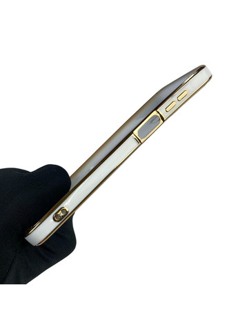 Чехол для Galaxy A15 SM-A155M с кольцом MagSafe с золотой окантовкой на самсунг а15 белый gs1 Samsung (366230842)