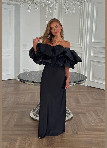 Черное праздничный, вечернее, деловое безупречный нежный топ из изысканного софта SAVOY BRAND