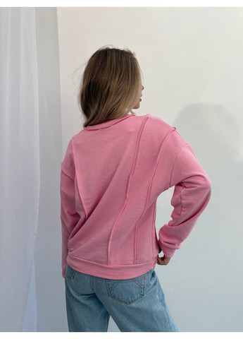 Розовый свитшот свободного кроя,тренитка петля турция,не кашлатится Україна (366280428)