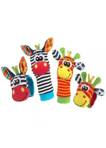 Развивающие погремушки носочки, браслетики Джунгли (Набор 4 шт) Mommy Bag (306557561)