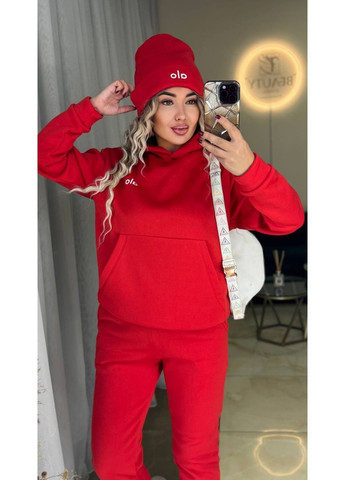 Костюм 1006/1 трійка,трьохнитка на флісі штани та кофта з капюшоном +шапка Україна (369152226)