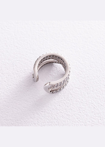 Срібна сережка - каффа з фіанітами 40023 Oniks (264024128)