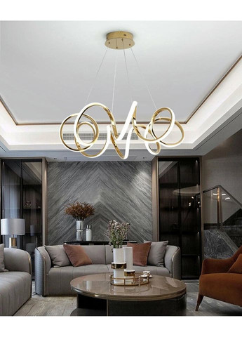 Люстра светодиодная подвесная LED светильник для квартиры на потолок лэд 27498 Золото 30-180х55х55 см. Sunnysky (335975545)