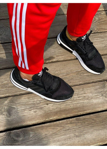 Чорні Осінні кросівки чоловічі adidas zx 500 black white 3 адідас zx 500 No Brand