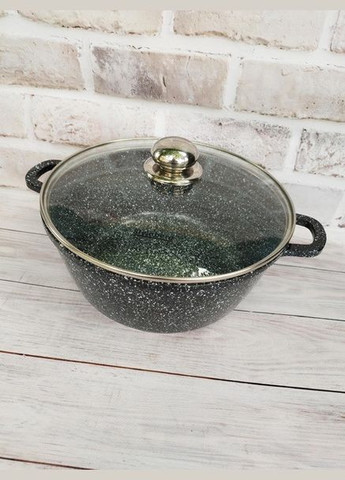 Антипригарная кастрюля 3.2л с гранитным покрытием Ø22см посуда с гранитным покрытием Styleberg ST-3022 Черная No Brand (317191368)