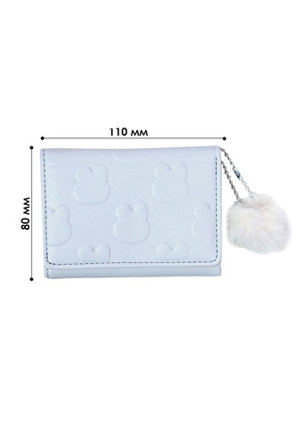 Жіночий гаманець C325-44 Light Blue для карт повсякденний з принтом кролика пухнастою кулькою 3 шт. Eastern Star (352012616)