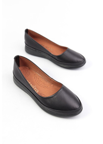 Жіночі балетки Benito | чорні однотонні натуральна шкіра (324834890)