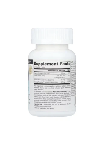 Залізо Advanced Ferrochel 27 мг 180 таблеток Source Naturals (333339235)