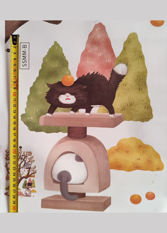 Вінілові наклейки на стіну Коти збирають мандарини (лист 60 х 90 см) Б4711 No Brand (304292119)