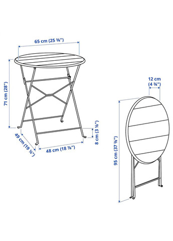 Стіл+2 стільця ІКЕА SUNDSO сірий (s29434922) IKEA (267900609)