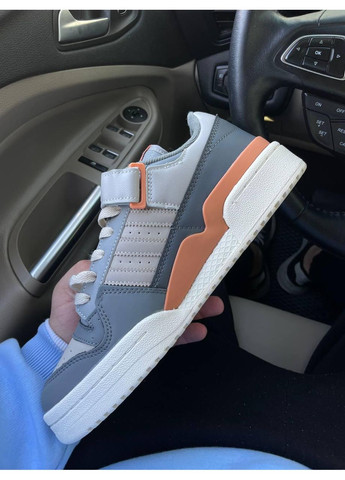 Серые демисезонные кроссовки мужские adidas forum grey orange адидас форум No Brand