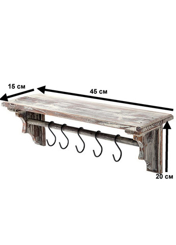 Полиця настінна з дерева Ель-Альто браш (ПНС-001228) No Brand (327866652)