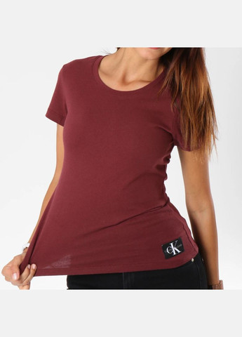 Бордовая женская футболка Calvin Klein