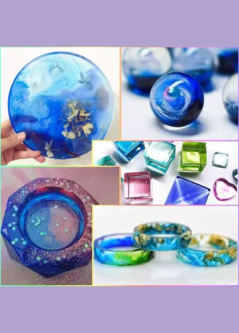 Эпоксидная смола с аксессуарами, набор для рукоделия, 24 цвета пигментов No Brand (369802926)