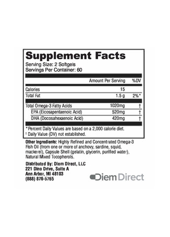 Комплекс жирних кислот Clean Omega 3 - 120 Softgels OmneDiem (288677486)