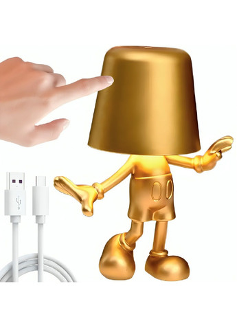 Настольная сенсорная лампа ночник с магнитом регулировкой яркости 1800мАч 19х15 см (480373-Prob) Золотой Микки Маус Unbranded (334205629)