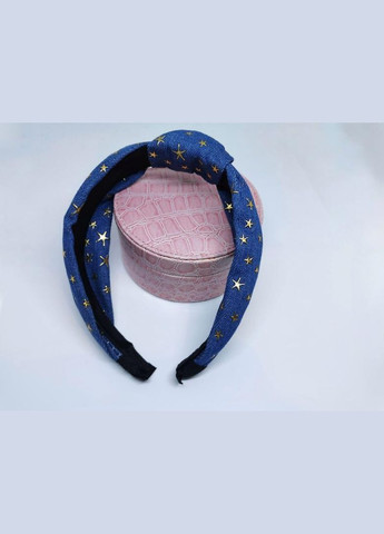 Жіночий обруч - чалма джинсовий обідок для волосся Oxa синій Hand Made (330619021)