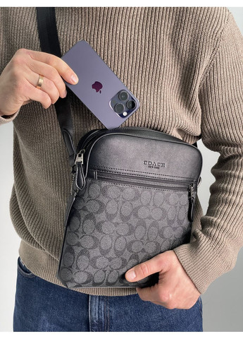 Сумка мужская Houston Flight Bag In Signature Canvas Grey No Brand (355343182)