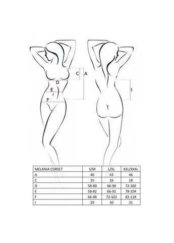 Корсет з пажами MELANIA CORSET S/M, black, трусики, напівпрозорий Passion (369950988)