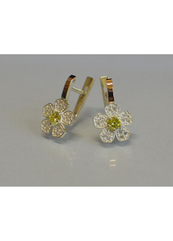 Серьги серебряные с золотыми пластинами Silver Style (367113059)