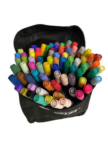 Набор маркеры 80 цветов двусторонние акварельныедля скетчинга 4 органайзера в комплекте Видеообзор! STA (316685400)