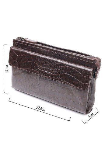 Мужской клатч из натуральной кожи с карманами и ремешками коричневый (sku_21552) No Brand (328922278)