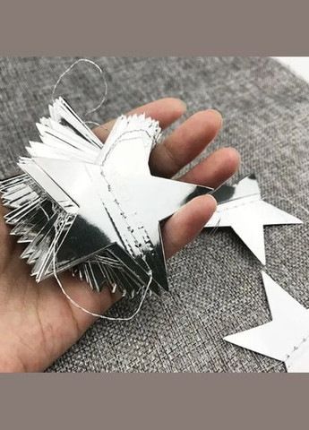 Зірочки для свята 4 м на 10 см сріблястий Jannet Гірлянда (317638517)