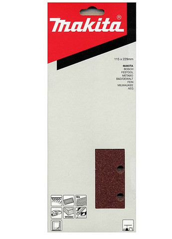 Набор шлифовальной бумаги на липучке P-43088 (115х229 мм, 14 отверстий, К180, 10 шт) шлифбумага шлифлисты (6983) Makita (295041066)