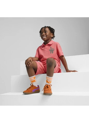 Красная детская футболка-детская рубашка поло cats club pique polo kids Puma однотонная