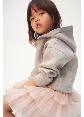 Толстовка з капюшоном на блискавці для дівчинки сіра 122/128см(6-8р) H&M (362463227)