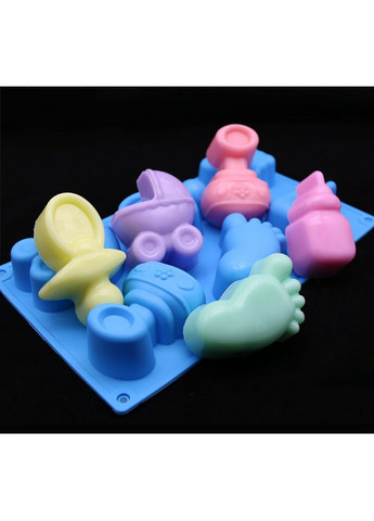 Форма силиконовая на планшете 3D молд "Детский" на 6 фигурок 29x17 см Kitchen Master (284741426)