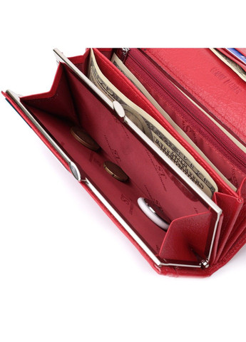 Класичний жіночий гаманець із натуральної шкіри 22675 Червоний st leather (297993019)