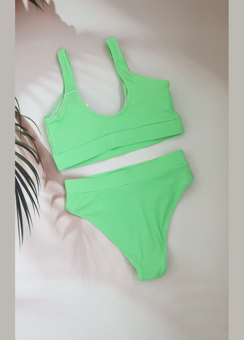 Зелений літній молодіжний роздільний купальник роздільний No Brand