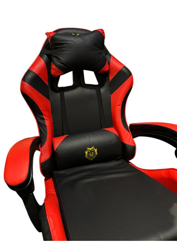 Геймерське крісло Primaveo з ергономічними подушками та висувною підставкою для ніг, Чорний/Червоний No Brand (368468396)