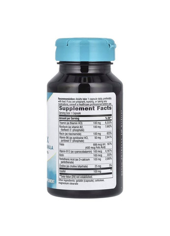 Комплекс витаминов группы B B-100 Complex, 60 капсул для поддержки нервной системы Nature's Way (322208992)