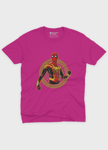 Рожева демісезонна футболка для дівчинки з принтом супергероя - людина-павук (ts001-1-fuxj-006-014-076-g) Modno