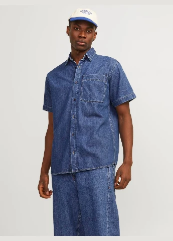 Синяя рубашка Jack & Jones