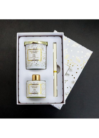 Набір ароматичний Pine cone, білий свічка 100гр та дифузор 50гр Home Decor (366065292)