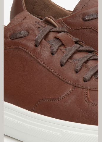 Коричневі кеди низькі, колір коричневий Estro