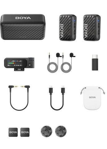 Мікрофон подвійний бездротовий / рекордер з ШІ шумозаглушенням для телефону камери Type-C BOYAMIC 2-01 Boya (369673458)