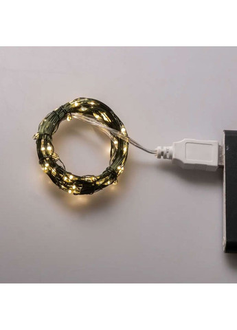 Гирлянда Роса нить 100 LED длина 10 м от USB зеленая, желтый GarlandoPro USB100L10MGY No Brand (366830689)