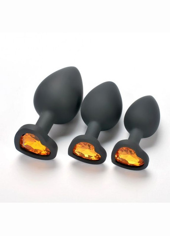 Черная анальная пробка с диамантом Orange Love Black Diamond Plug Medium No Brand (294182040)