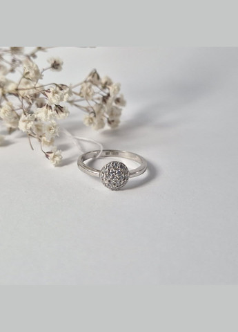 Срібна каблучка з Білими каменями розмір срібло 925 проби Родоване 1595 1.79г No Brand (306742614)